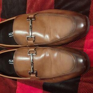 Alfani Brown Leather Loafers with Horsebit Detail